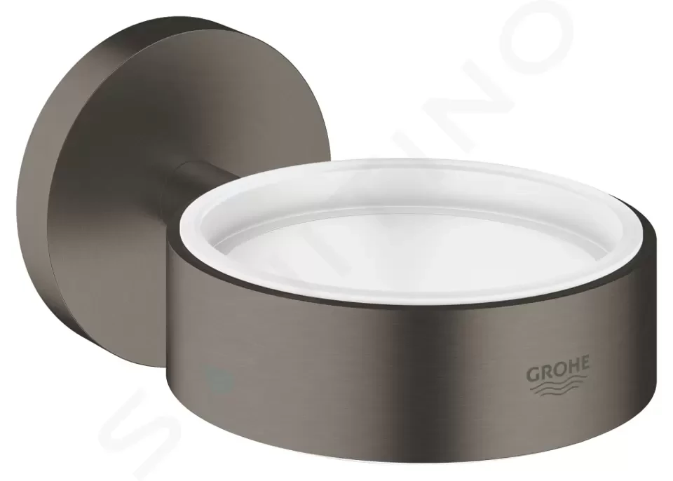GROHE Essentials Držák skleničky/mýdelníku, kartáčovaný tmavý grafit 40369AL1