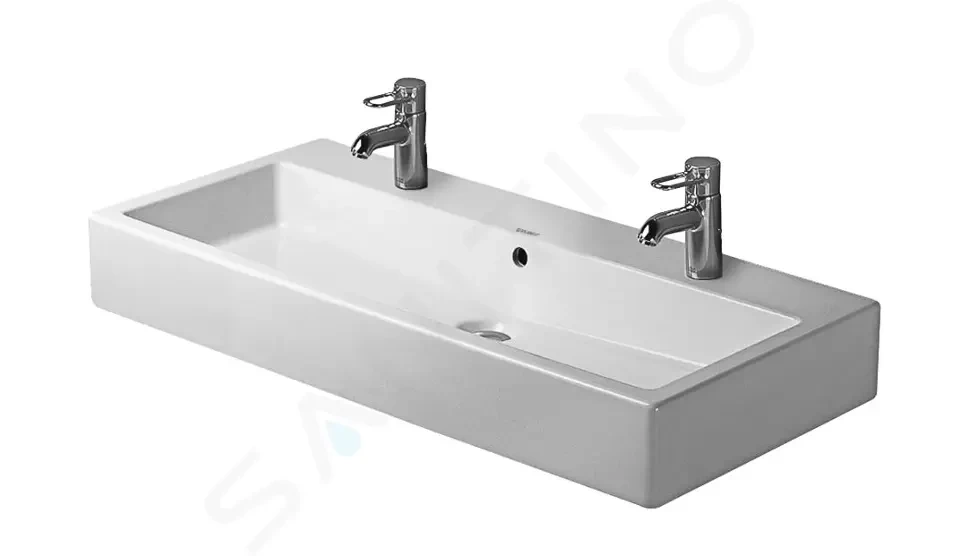 DURAVIT Vero Dvojumyvadlo nábytkové 1000x470 mm, s přepadem, 2 otvory pro baterie, bílá 0454100026