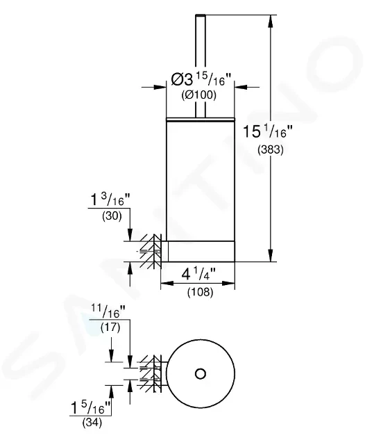 GROHE Selection WC štětka nástěnná s držákem, sklo/Cool Sunrise 41076GL0