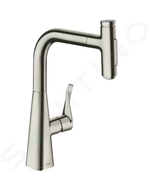 HANSGROHE M71 Dřezová baterie Metris Select s výsuvnou sprškou, vzhled nerezu 73822800