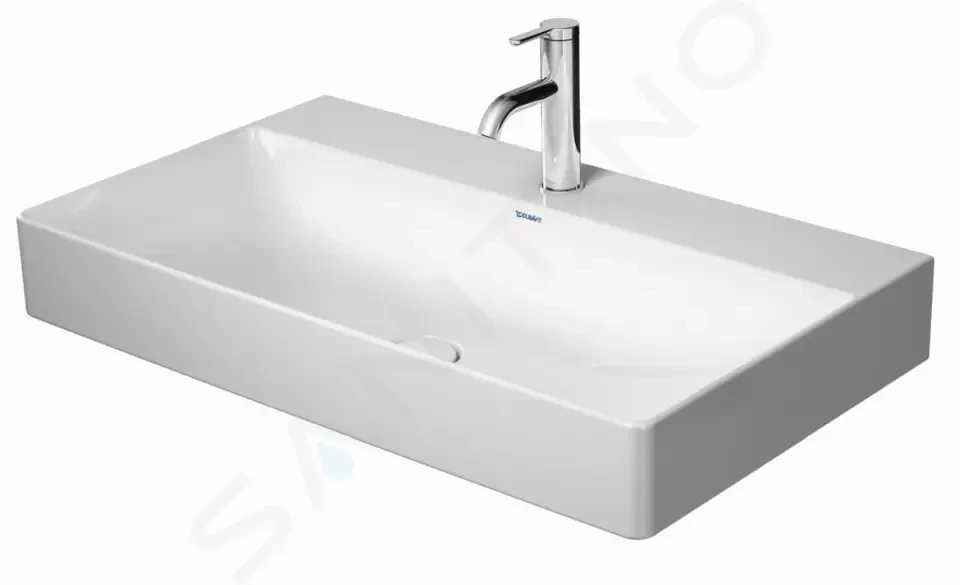 DURAVIT DuraSquare Umyvadlo 800x470 mm, bez přepadu, s otvorem pro baterii, DuraCeram, bílá 2353800041