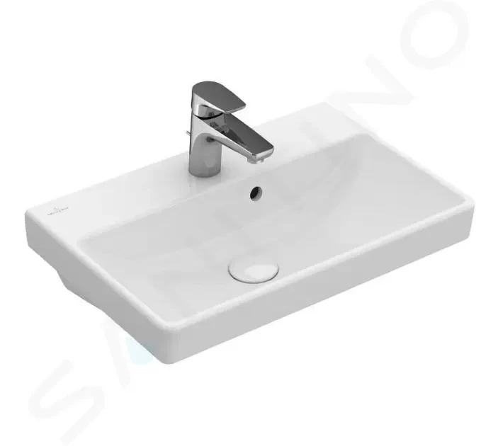 VILLEROY & BOCH Avento Umyvadlo Compact 550x370 mm, s přepadem, 1 otvor pro baterii, alpská bílá 4A005501