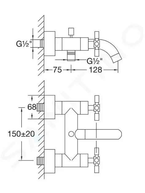 STEINBERG 250 Vanová baterie, chrom 250 1100