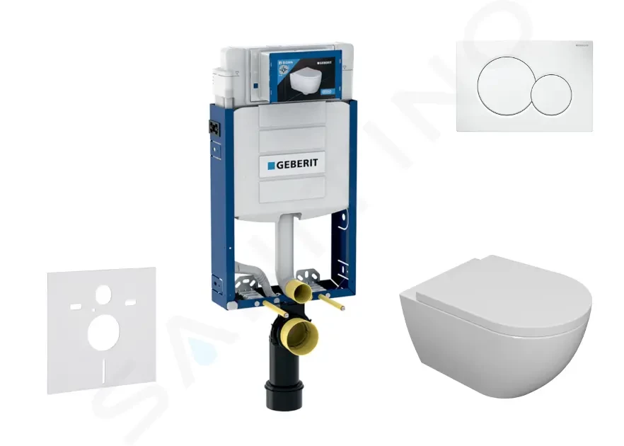 GEBERIT Kombifix Set předstěnové instalace, klozetu Oudee a sedátka softclose, tlačítko Sigma01, alpská bílá SANI15CA3100