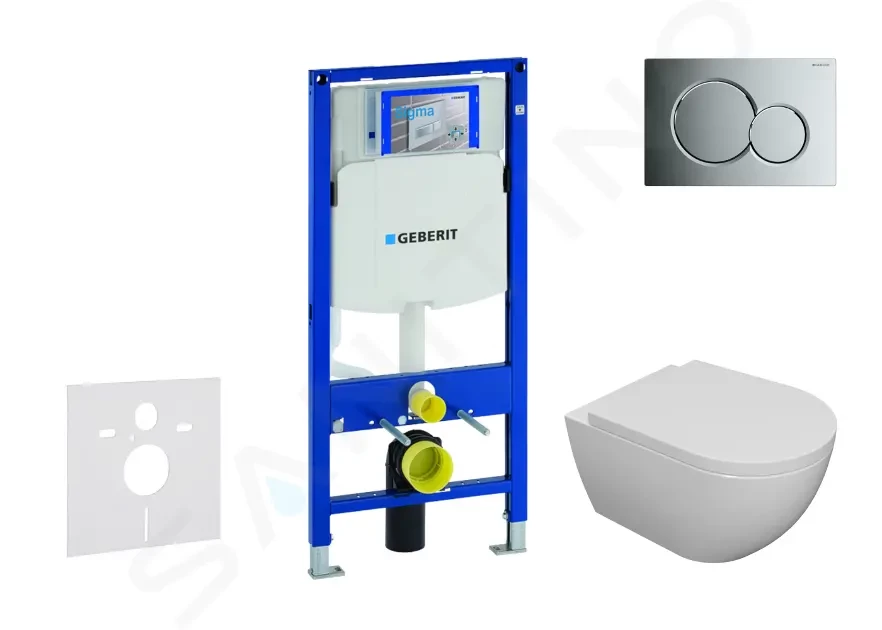 GEBERIT Duofix Set předstěnové instalace, klozetu Oudee a sedátka softclose, tlačítko Sigma01, lesklý chrom SANI11CA1100