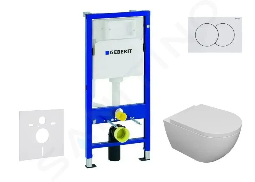 GEBERIT Duofix Set předstěnové instalace, klozetu Oudee a sedátka softclose, tlačítko Delta01, alpská bílá SANI11CA3102