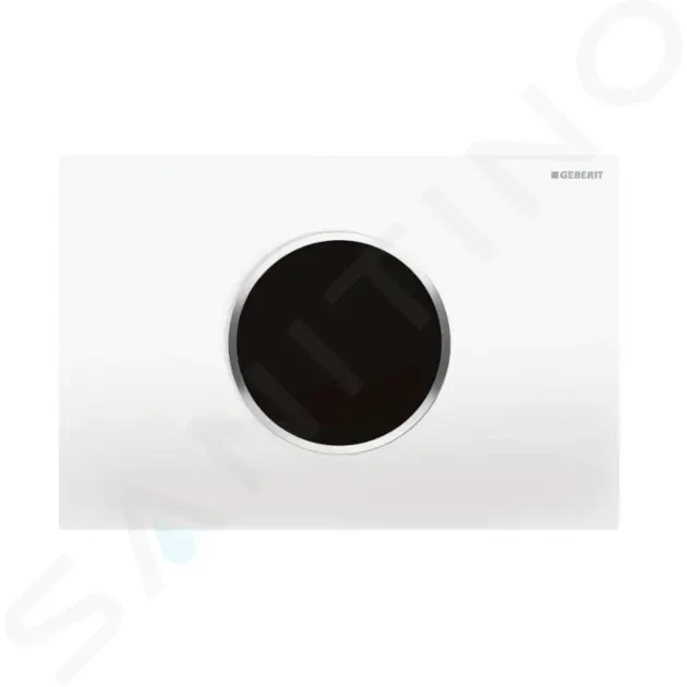 GEBERIT Sigma10 Elektronické ovládání splachování, síťové napájení, bílá/lesklý chrom 115.907.KJ.6