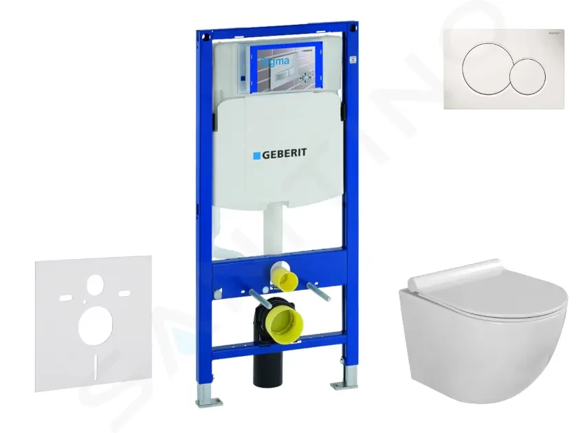 GEBERIT Duofix Set předstěnové instalace, klozetu Gaia a sedátka softclose, tlačítko Sigma01, alpská bílá SANI11CA3109