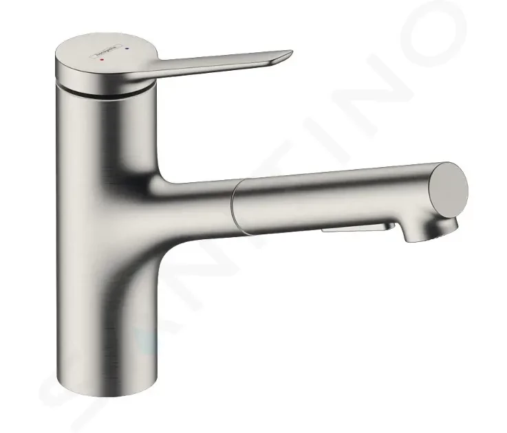 HANSGROHE Zesis M33 Dřezová baterie s výsuvnou sprškou, vzhled nerezu 74820800