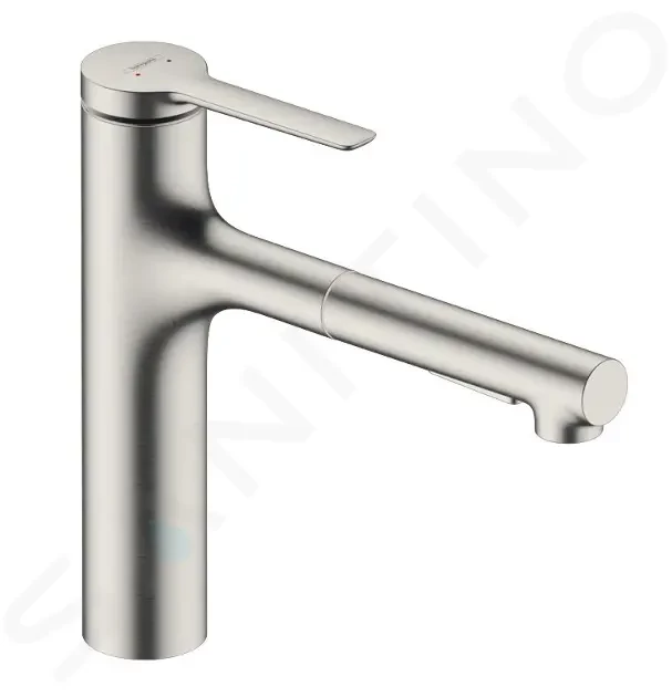 HANSGROHE Zesis M33 Dřezová baterie s výsuvnou sprškou, vzhled nerezu 74822800