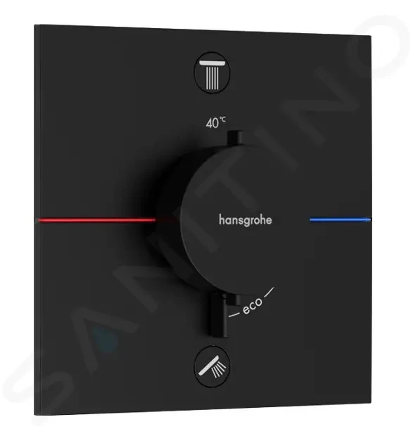 HANSGROHE ShowerSelect Comfort Termostatická baterie pod omítku, pro 2 spotřebiče, matná černá 15572670