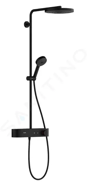 HANSGROHE Pulsify S Sprchový set s termostatem, průměr 26 cm, 3 proudy, EcoSmart, matná černá 24221670