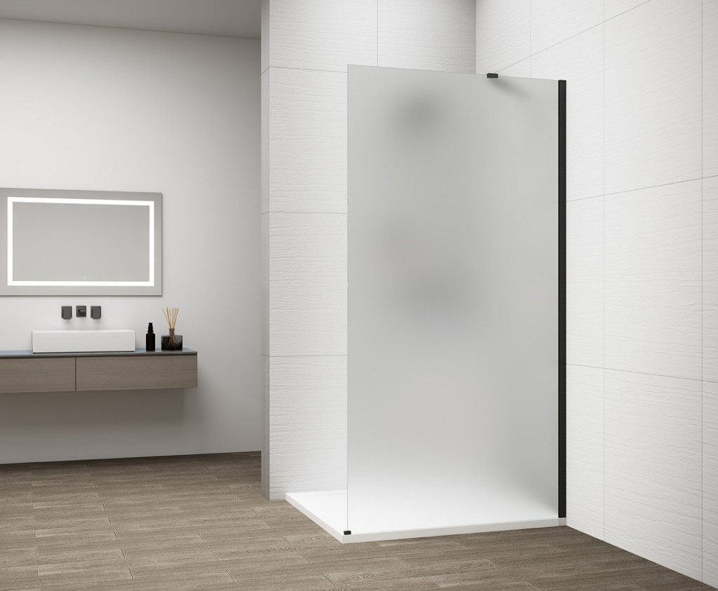 POLYSAN ESCA BLACK MATT jednodílná sprchová zástěna k instalaci ke stěně, matné sklo, 1400  ES1114-02