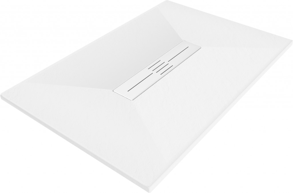 MEXEN/S Toro obdélníková sprchová vanička SMC 110 x 70, bílá, mřížka bílá 43107011-W