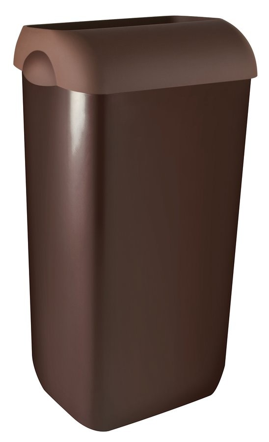 SAPHO COLORED odpadkový koš nástěnný s víkem 23l, ABS, Soft Touch, hnědá A74201MA-1