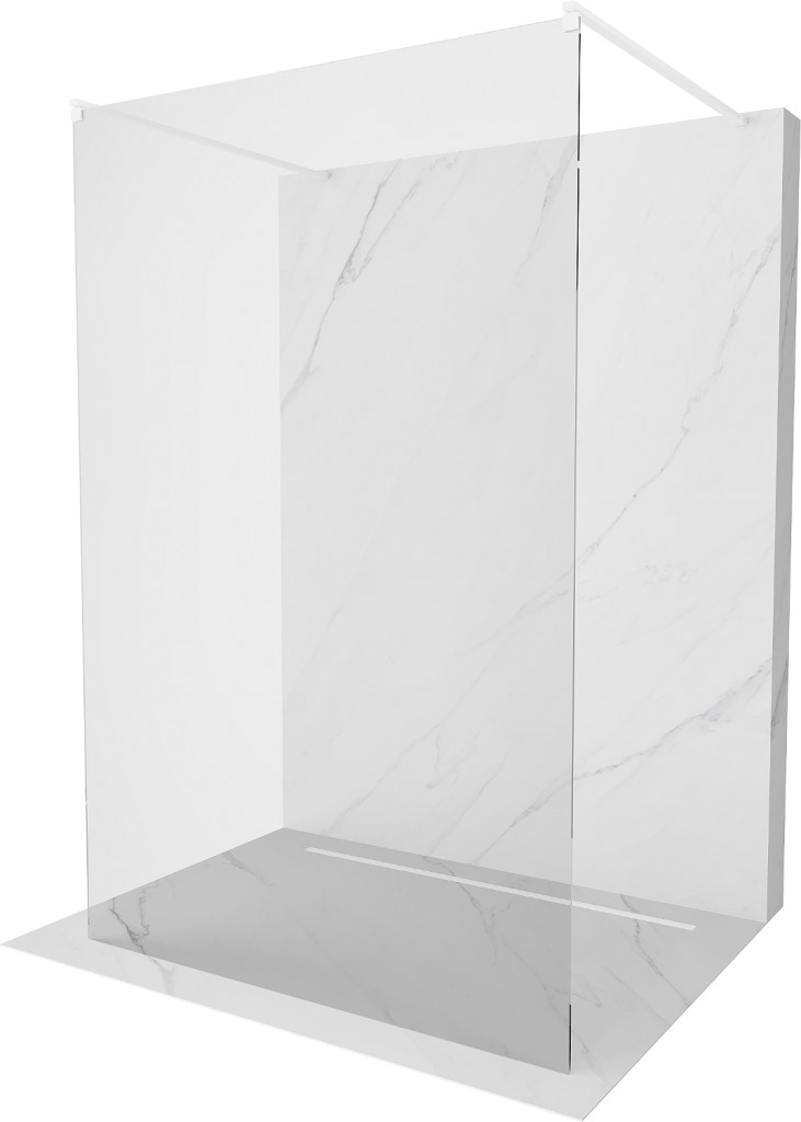 MEXEN/S Kioto Sprchová zástěna WALK-IN volněstojící 180 x 200, transparent 8 mm, bílá 800-180-002-20-00