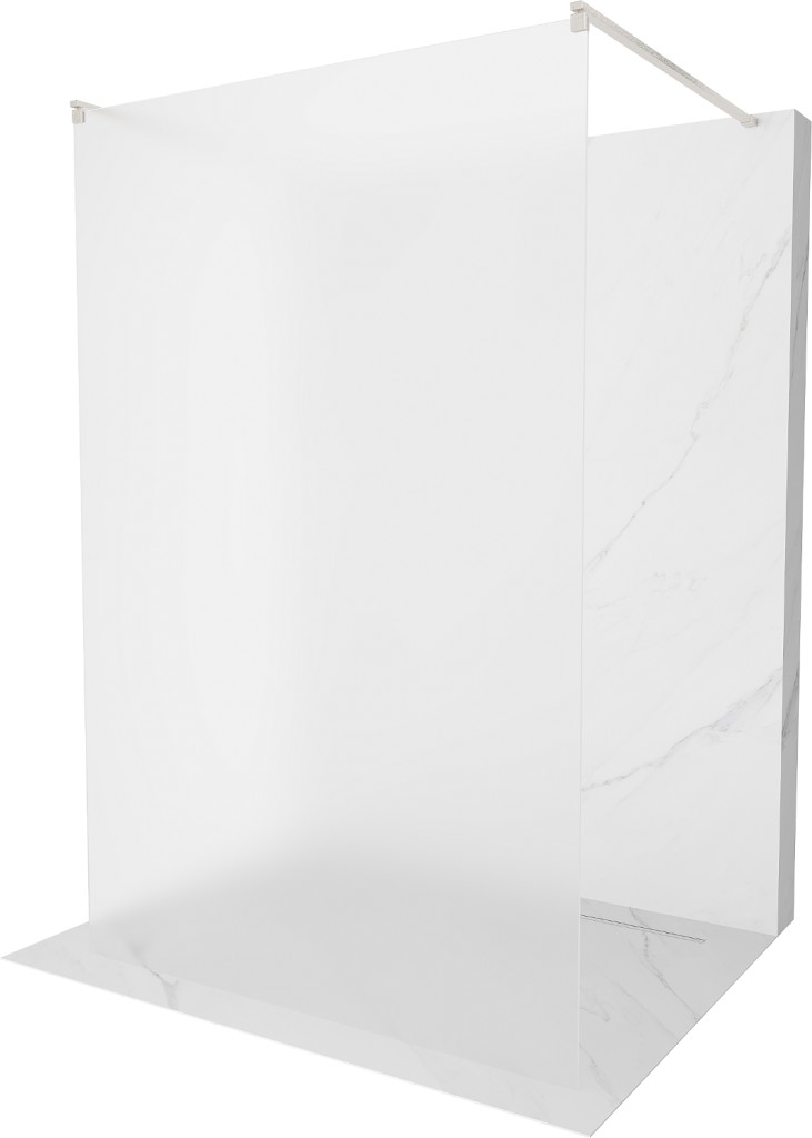 MEXEN/S Kioto samostatně stojící sprchová zástěna 100 x 200, dekor 8 mm, nikl kartáčovaná 800-100-002-97-30