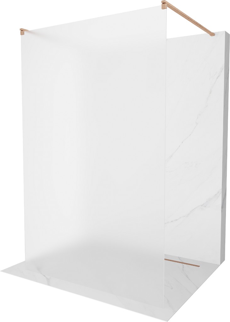 MEXEN/S Kioto samostatně stojící sprchová zástěna 120 x 200, dekor 8 mm, měď kartáčovaná 800-120-002-65-30