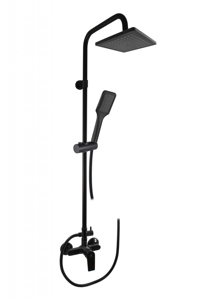 SLEZAK-RAV Vodovodní baterie sprchová COLORADO s hlavovou a ruční sprchou černá matná, Barva: černá matná, Rozměr: 150 mm CO182.5/7-51CMAT