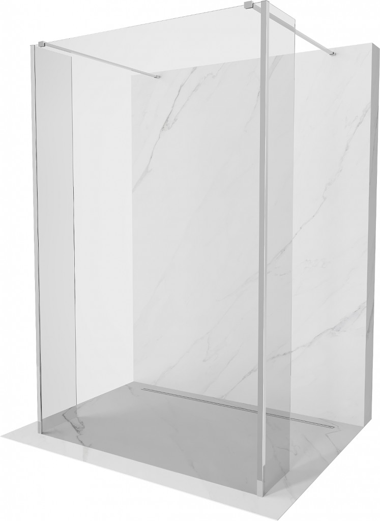 MEXEN/S Kioto Sprchová zástěna WALK-IN volněstojící 120 x 30 x 30 cm, transparent, chrom 800-120-030-222-01-00-030