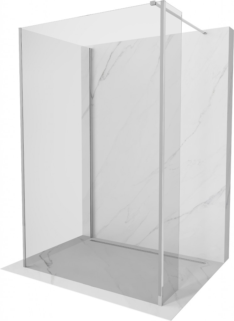 MEXEN/S Kioto Sprchová zástěna WALK-IN 110 x 70 x 30 cm, transparent, chrom 800-110-070-221-01-00-030