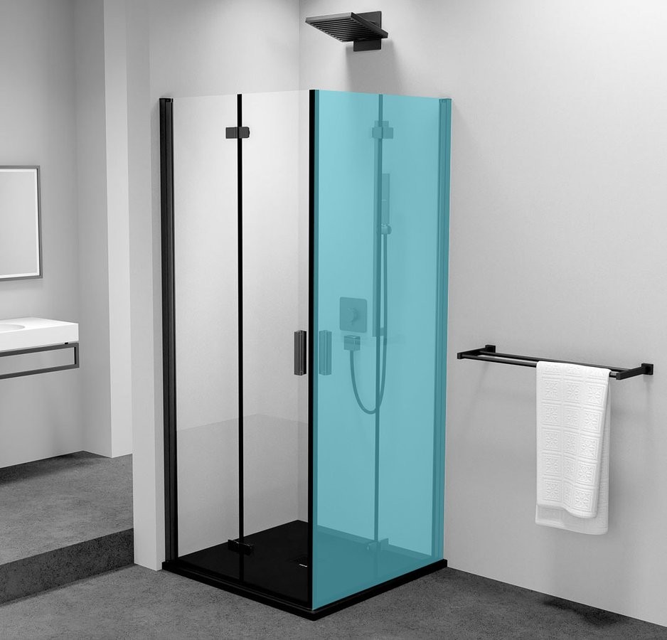 POLYSAN ZOOM BLACK sprchové dveře skládací 800, čiré sklo, levé ZL4815BL
