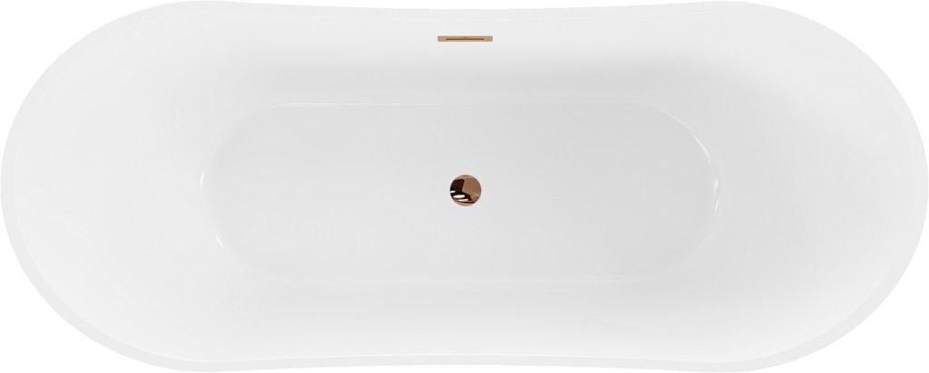MEXEN/S Celia vana volně stojící 170 x 75 cm, bílá/černá, sifon a přepad růžové zlato 52331707575-60