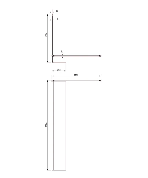 Omnires MARINA MA1130BLTR Walk-in s boční stěnou 110x30, matná černá