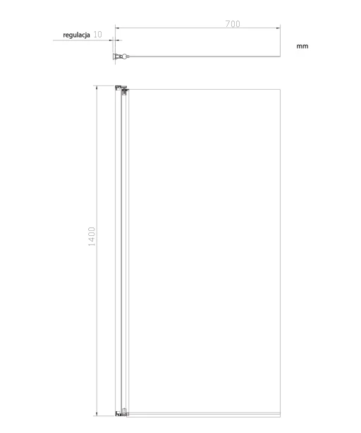 OMNIRES KENTON Jednokřídlá vanová zástěna, 70 cm chrom / transparent /CRTR/ MP75CRTR