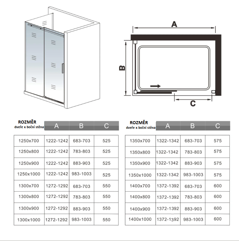 H K Obdélníkový sprchový kout HARMONY F2 140x80 L/P varianta včetně sprchové vaničky z litého mramoru SE-HARMONYF214080/THOR-14080