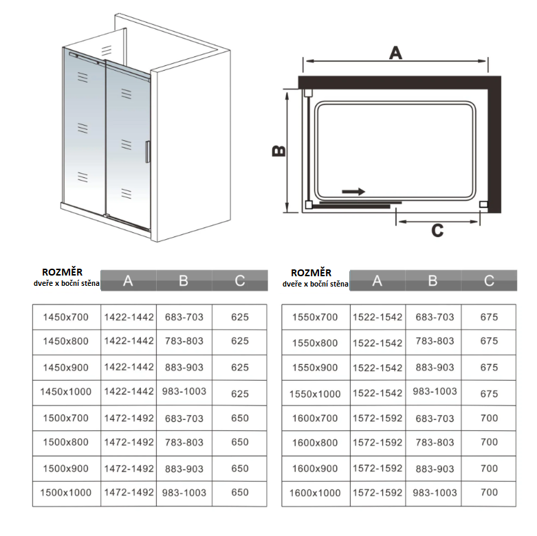 H K Obdélníkový sprchový kout HARMONY F2 140x80 L/P varianta včetně sprchové vaničky z litého mramoru SE-HARMONYF214080/THOR-14080