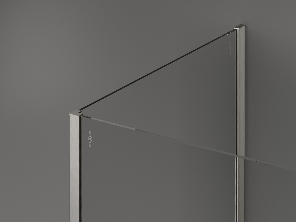 MEXEN/S Kioto Sprchová zástěna WALK-IN 125 x 70 cm, transparent, nikl kartáčovaná 800-125-212-97-00-070