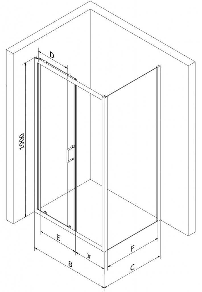 MEXEN/S Apia Sprchový kout 110x70, transparent, černá + vanička se sifonem 840-110-070-70-00-4070B