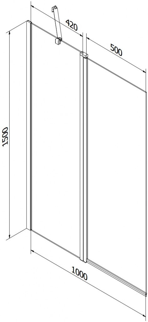 MEXEN Flip vanová zástěna 1-křídlo 100 x 150 cm, černá vzor, černá 894-100-101-70-77