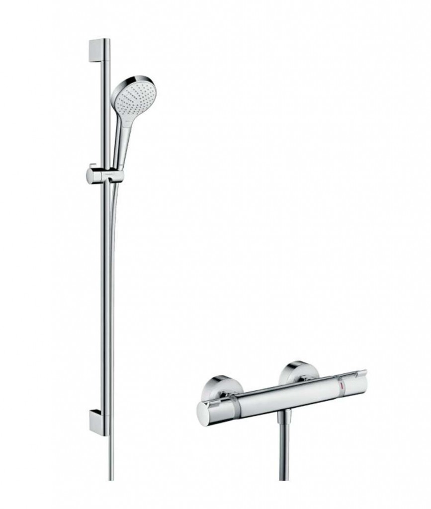 HANSGROHE Croma Select S Sprchový set Vario s termostatem, 3 proudy, sprchová tyč 90 cm, bílá/chrom 27014400