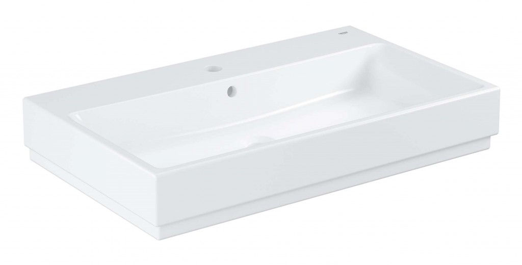 GROHE Cube Ceramic Umyvadlo 80x49 cm,s přepadem, otvor pro baterii, PureGuard, alpská bílá 3946900H