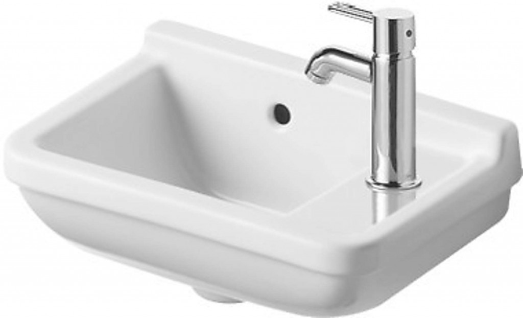 DURAVIT Starck 3 Umývátko 40x26 cm, s přepadem, s otvorem pro baterii vpravo, bílá 0751400000