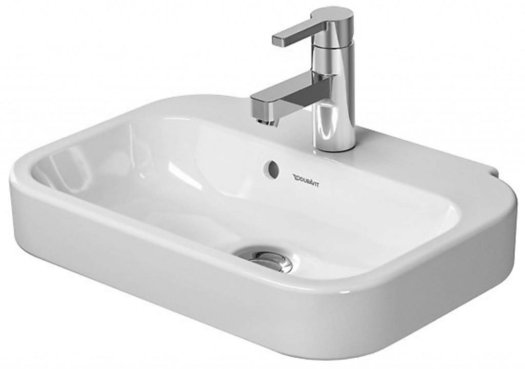 DURAVIT Happy D.2 Umývátko 50x36 cm, s přepadem, s otvorem pro baterii, bílá 0709500000