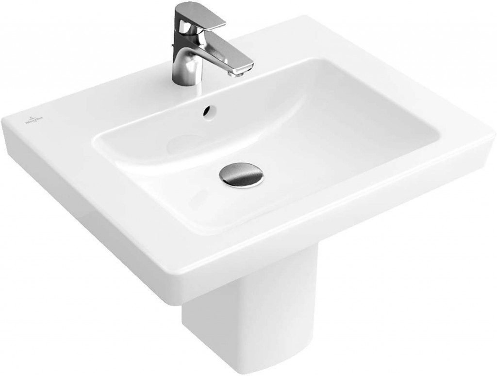 VILLEROY & BOCH Subway 2.0 Umyvadlo 60x47 cm, s přepadem, s otvorem pro baterii, alpská bílá 71136001