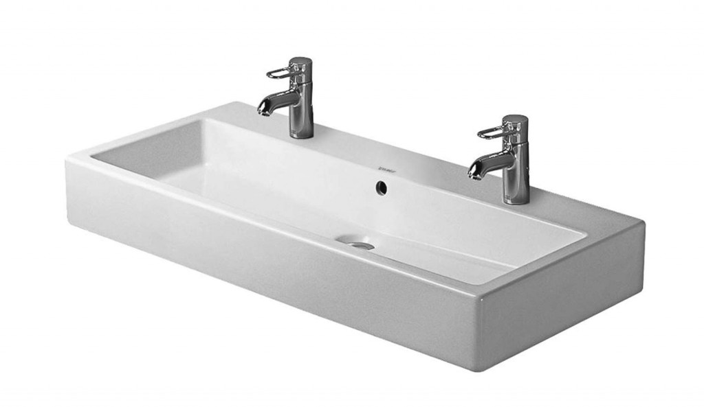 DURAVIT Vero Dvojumyvadlo nábytkové 100x47 cm, s přepadem, 2 otvory pro baterie, bílá 0454100026