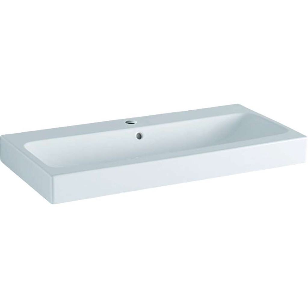 GEBERIT iCon Umyvadlo 90x49 cm, s přepadem, otvor pro baterii, KeraTect, bílá 124090600