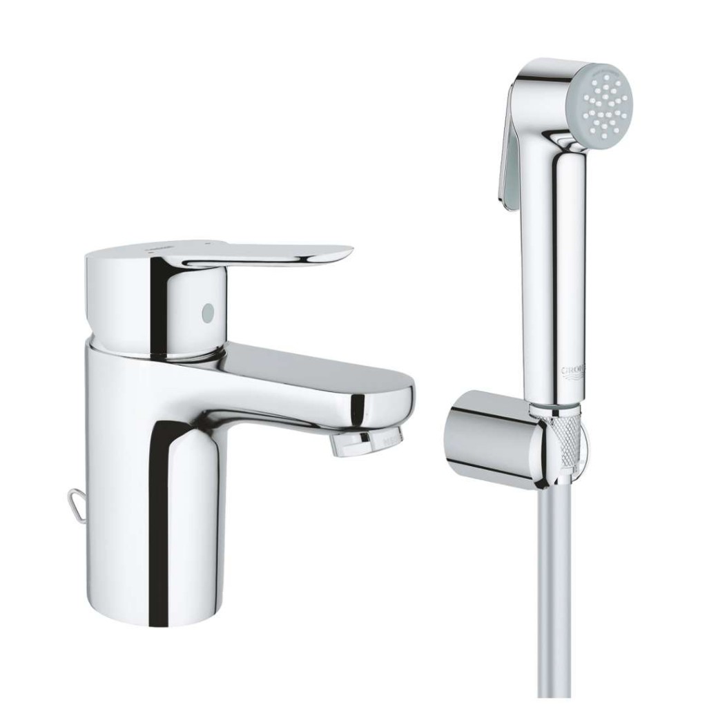 GROHE BauEdge Umyvadlová baterie s bidetovou sprškou, chrom 23757000