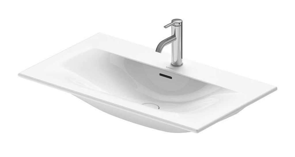 DURAVIT Viu Umyvadlo 83x49 cm, s přepadem, s otvorem pro baterii, bílá 2344830000