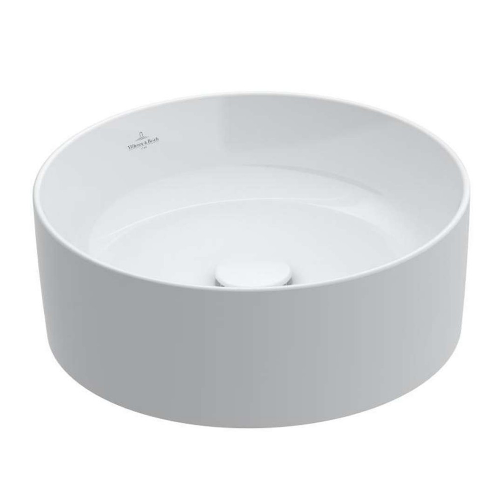 VILLEROY & BOCH Collaro Umyvadlo na desku, průměr 40 cm, CeramicPlus, Stone White 4A1840RW