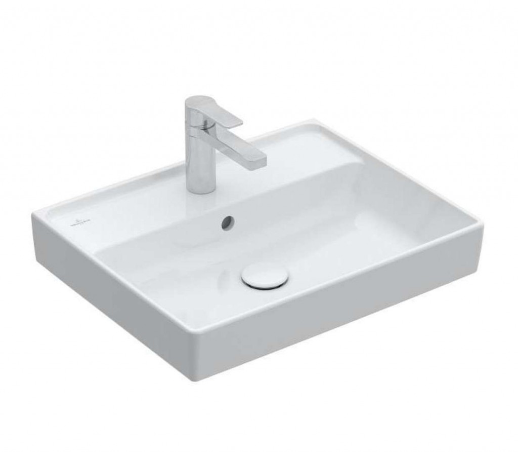 VILLEROY & BOCH Collaro Umyvadlo 55x44 cm, s přepadem, otvor pro baterii, CeramicPlus, alpská bílá 4A3355R1