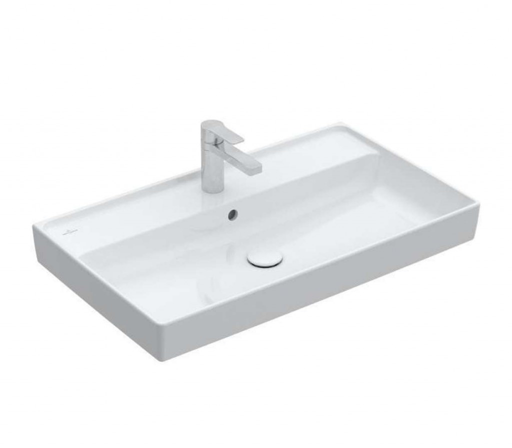 VILLEROY & BOCH Collaro Umyvadlo nábytkové 80x47 cm, s přepadem, otvor pro baterii, CeramicPlus, alpská bílá 4A3380R1