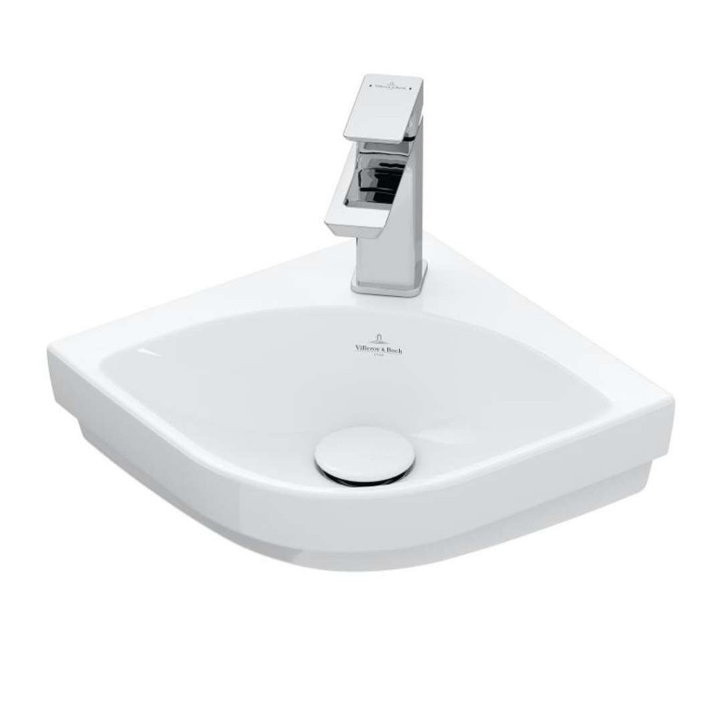 VILLEROY & BOCH Subway 3.0 Umývátko rohové 32x32 cm, bez přepadu, otvor pro baterii, CeramicPlus, alpská bílá 437146R1