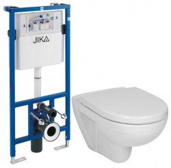 ALCADRAIN předstěnový instalační systém bez tlačítka + WC JIKA LYRA PLUS + SEDÁTKO DURAPLAST (H895652 X LY6)