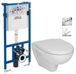 ALCADRAIN předstěnový instalační systém bez tlačítka + WC JIKA LYRA PLUS + SEDÁTKO DURAPLAST SLOWCLOSE (H895652 X LY5)