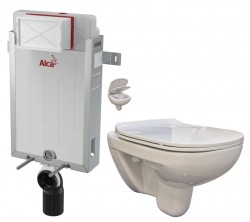 ALCADRAIN Renovmodul - předstěnový instalační systém bez tlačítka + WC bez oplachového kruhu Edge + SEDÁTKO (AM115/1000 X EG1)